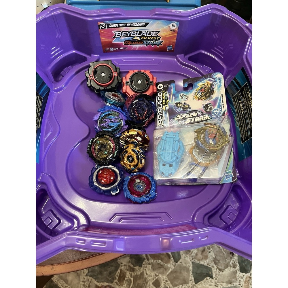 BEYBLADE Spinner Large Lot & Beystadium Battle Game Stadium Purple
